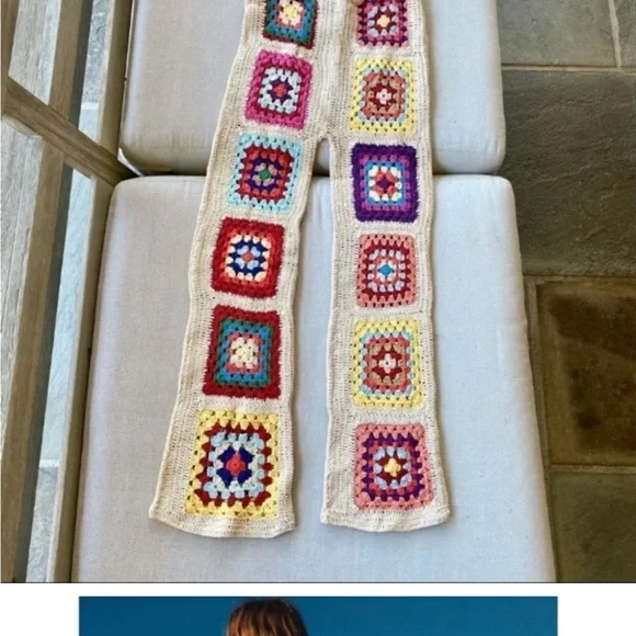 NWT Free People x Flook Slouchy Crochet Trouser Pants - Picture 3 of 6